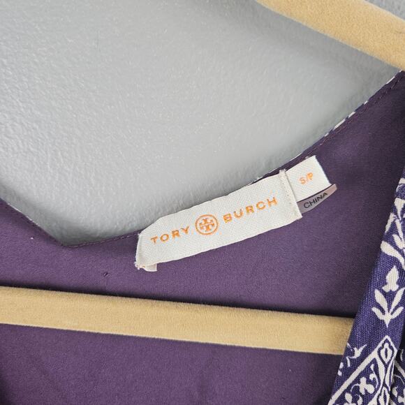 Tory Burch Womens Party Wrap Floral Sleeveless Silk Dress Size S - Picture 2 of 6